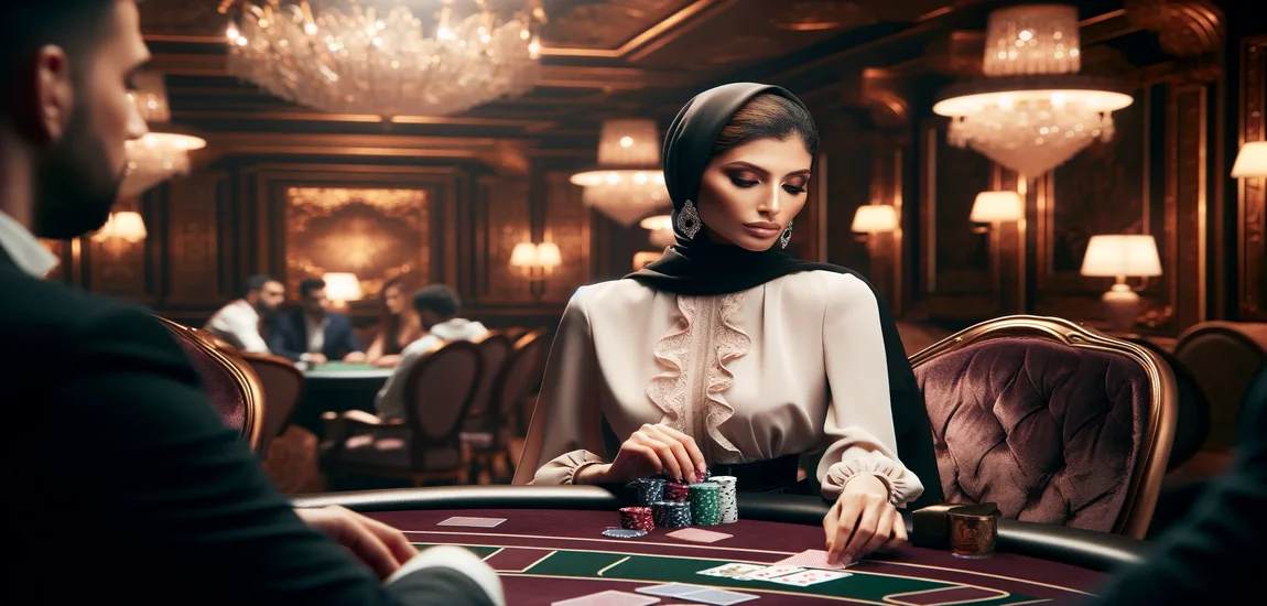 a woman playing in a casino